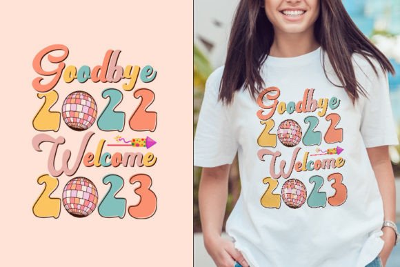 Goodbye Happy New Year Retro SVG Design Review