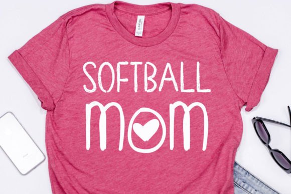 Softball Mom Quote Brush Inscription Svg