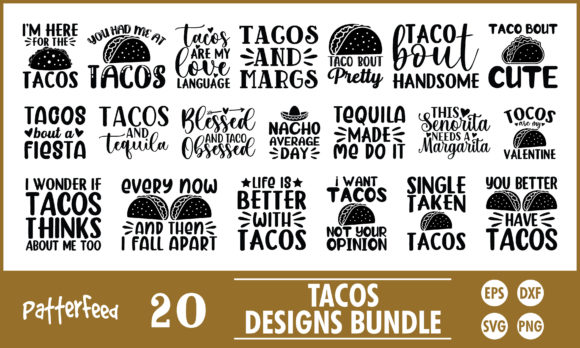 Taco Quote Designs Bundle SVG File Review